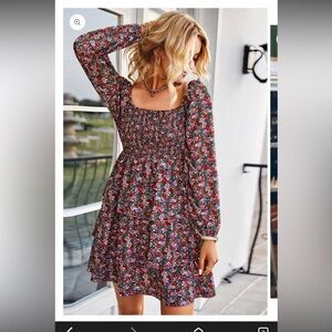 BTFBM Floral Long Sleeve Dress